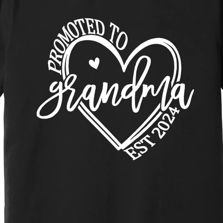 Promoted To Grandma Est. 2024 Grandparents Baby Announcement Premium T-Shirt