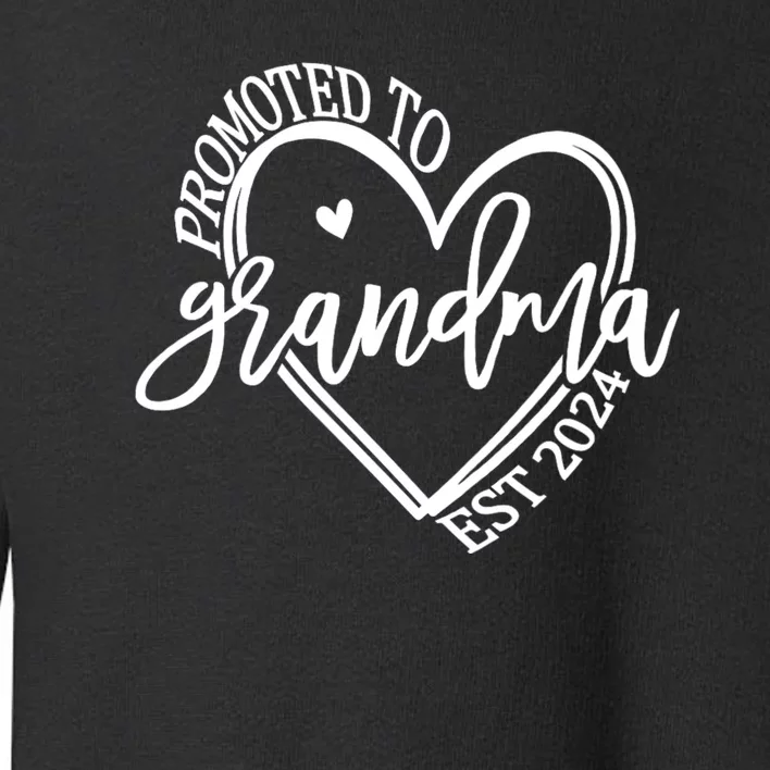 Promoted To Grandma Est. 2024 Grandparents Baby Announcement Toddler Sweatshirt