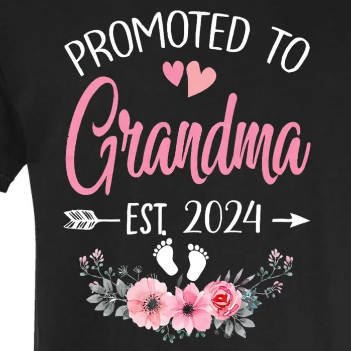 Promoted To Grandma Est. 2024 Grandparents Baby Announcement Garment-Dyed Heavyweight T-Shirt