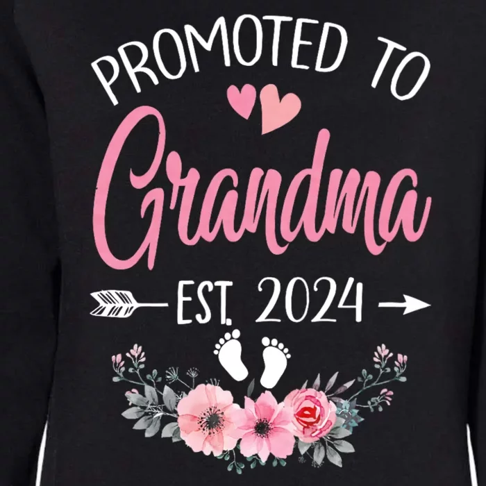 Promoted To Grandma Est. 2024 Grandparents Baby Announcement Womens California Wash Sweatshirt