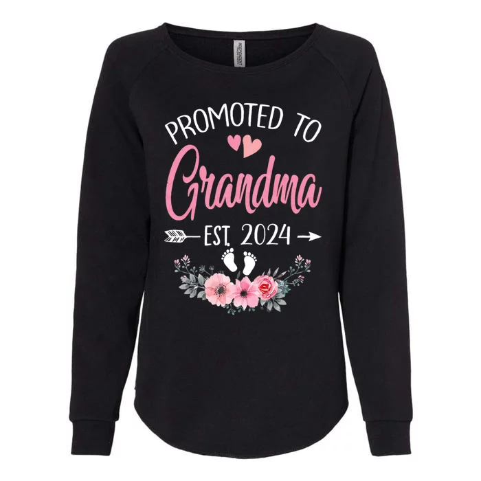 Promoted To Grandma Est. 2024 Grandparents Baby Announcement Womens California Wash Sweatshirt