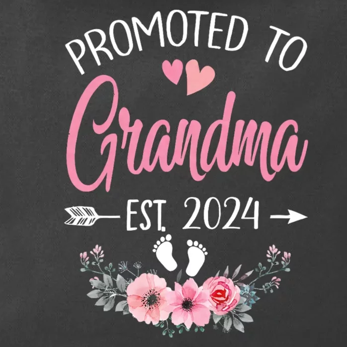 Promoted To Grandma Est. 2024 Grandparents Baby Announcement Zip Tote Bag