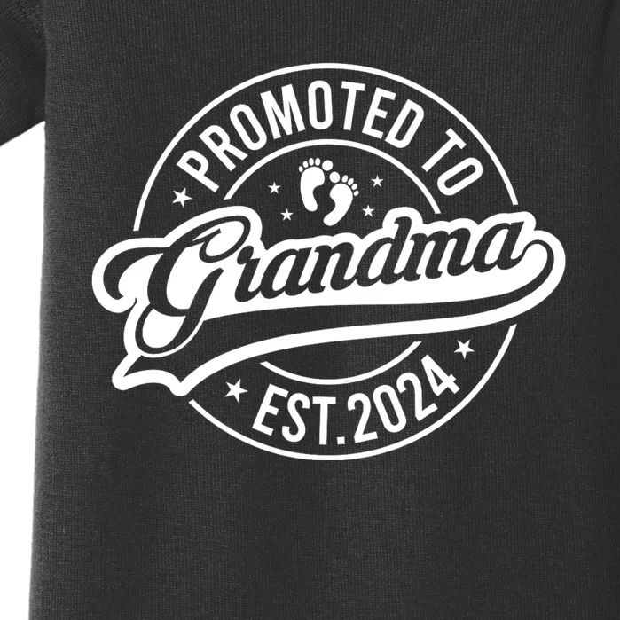 Promoted To Grandma Est. 2024 Grandparents Baby Announcement Baby Bodysuit