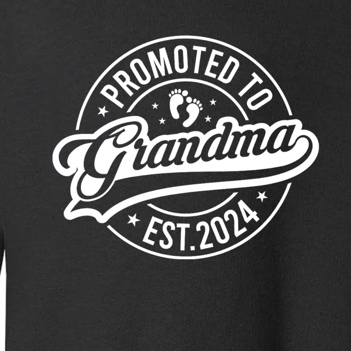 Promoted To Grandma Est. 2024 Grandparents Baby Announcement Toddler Sweatshirt