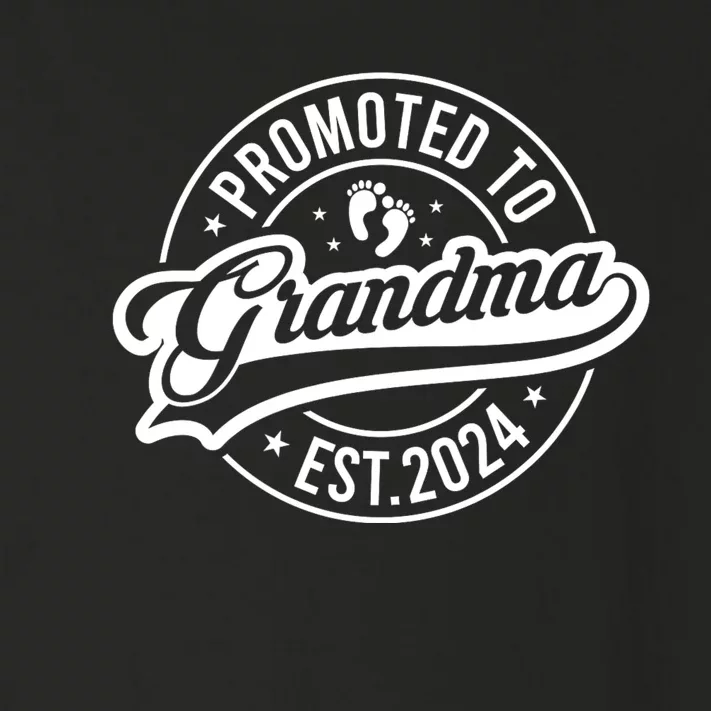 Promoted To Grandma Est. 2024 Grandparents Baby Announcement Toddler Long Sleeve Shirt