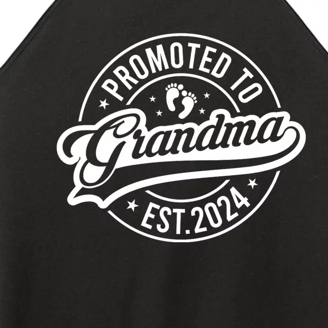 Promoted To Grandma Est. 2024 Grandparents Baby Announcement Women’s Perfect Tri Rocker Tank