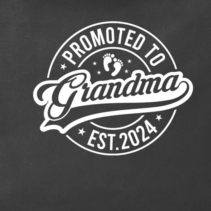 Promoted To Grandma Est. 2024 Grandparents Baby Announcement Zip Tote Bag