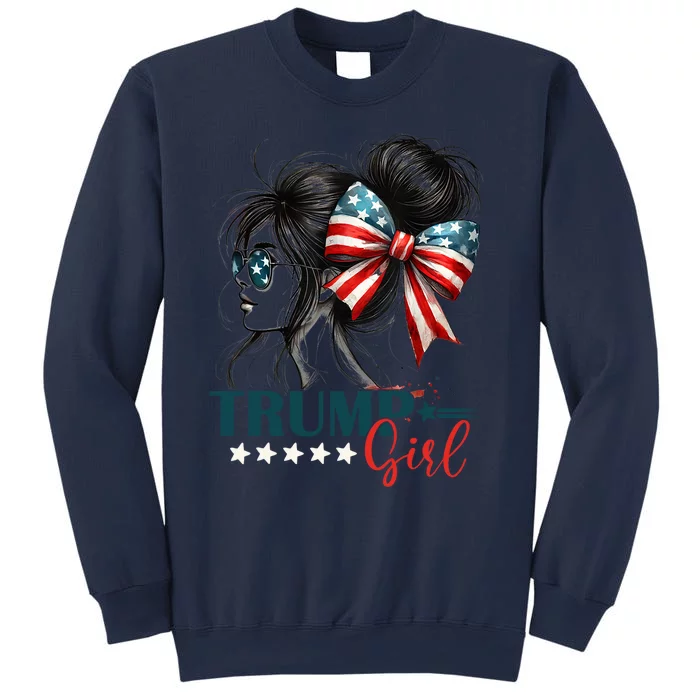 Proud Trump Girl Vote America Flag Design Sweatshirt