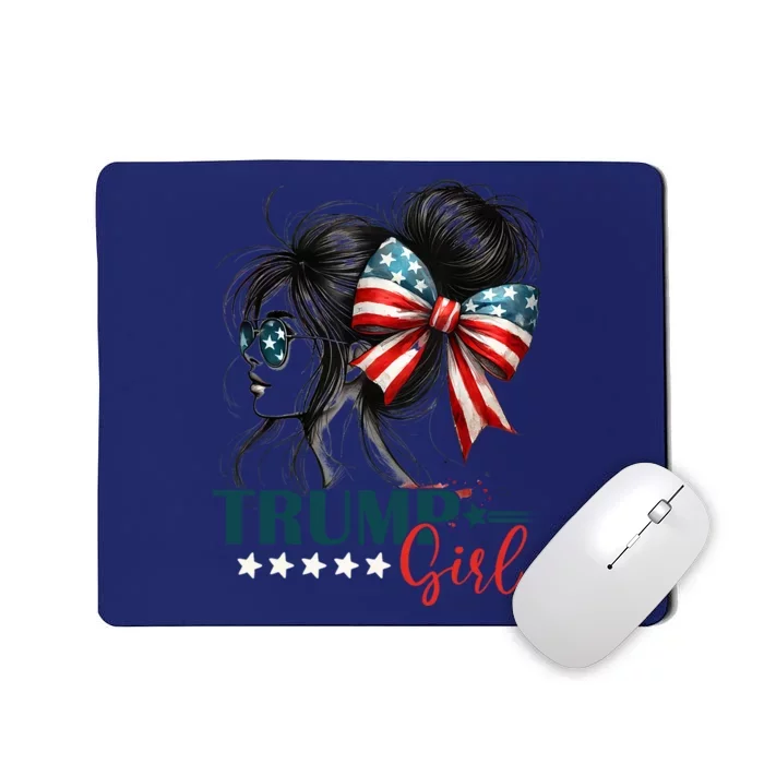 Proud Trump Girl Vote America Flag Design Mousepad