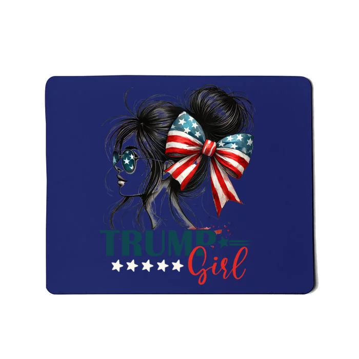 Proud Trump Girl Vote America Flag Design Mousepad