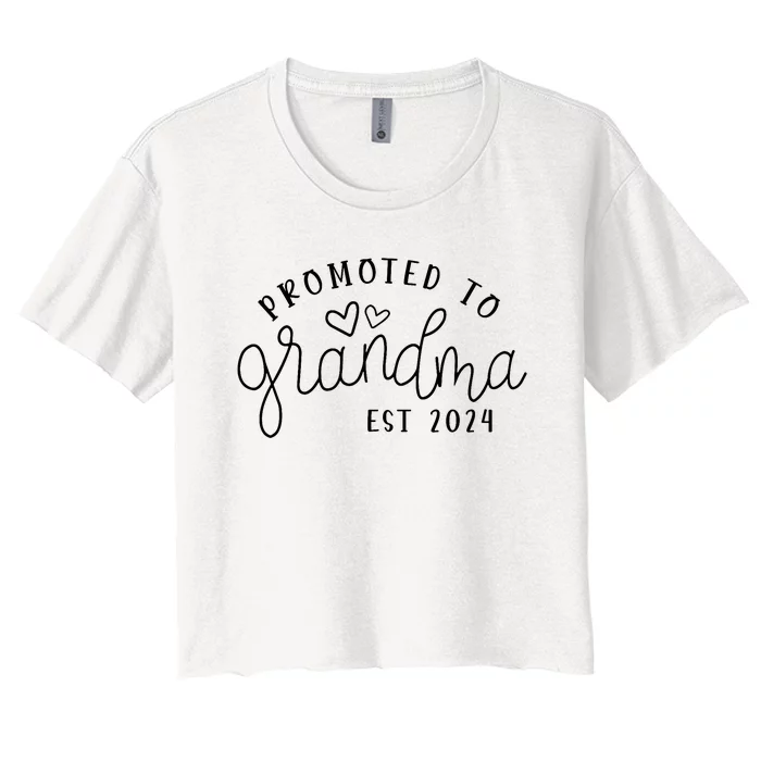 Promoted To Grandma Est 2024 New Grandma Mothers Day Women's Crop Top Tee