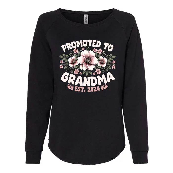 Promoted To Grandma Est. 2024 Grandparents Baby Announcement Womens California Wash Sweatshirt