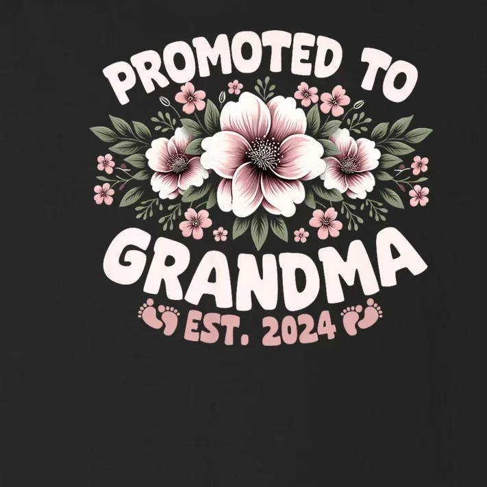 Promoted To Grandma Est. 2024 Grandparents Baby Announcement Toddler Long Sleeve Shirt