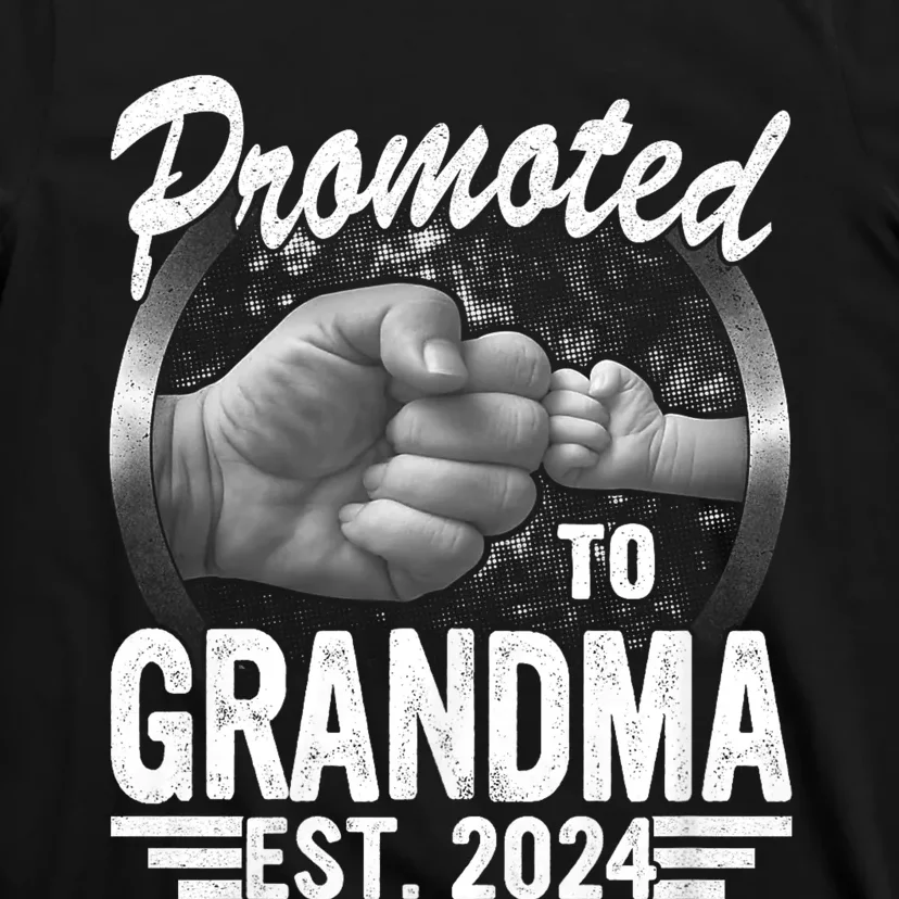 Promoted To Grandma Est. 2024 Grandparents Baby Announcement T-Shirt