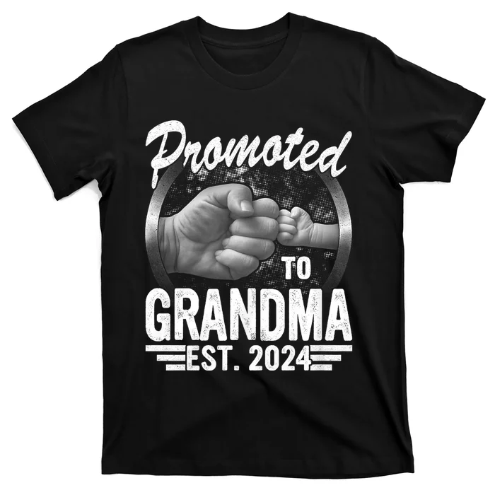 Promoted To Grandma Est. 2024 Grandparents Baby Announcement T-Shirt