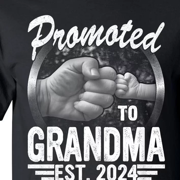 Promoted To Grandma Est. 2024 Grandparents Baby Announcement Tall T-Shirt