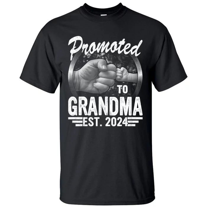 Promoted To Grandma Est. 2024 Grandparents Baby Announcement Tall T-Shirt