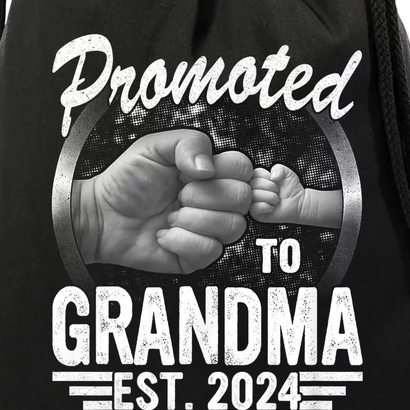 Promoted To Grandma Est. 2024 Grandparents Baby Announcement Drawstring Bag