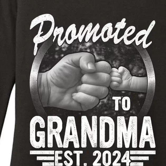 Promoted To Grandma Est. 2024 Grandparents Baby Announcement Womens CVC Long Sleeve Shirt