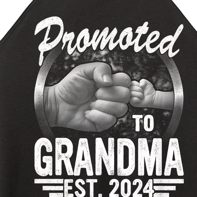 Promoted To Grandma Est. 2024 Grandparents Baby Announcement Women’s Perfect Tri Rocker Tank