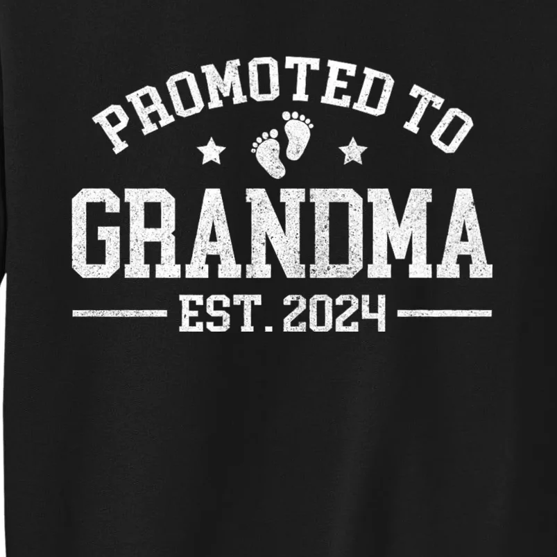 Promoted To Grandma Est. 2024 Grandparents Baby Announcement Tall Sweatshirt