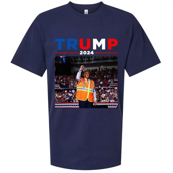 President Trump Garbage Truck Worker Vest Maga 2025 Sueded Cloud Jersey T-Shirt