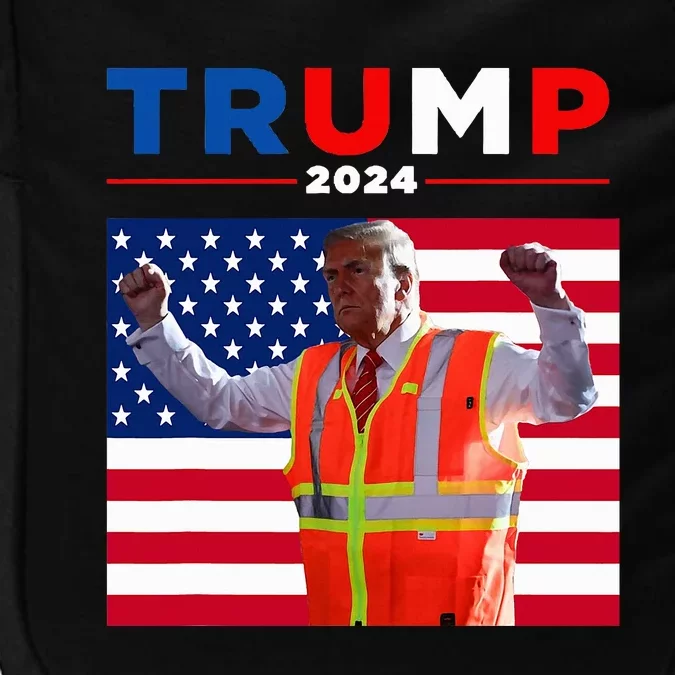 President Trump Garbage Truck Worker Vest Maga 2025 Impact Tech Backpack