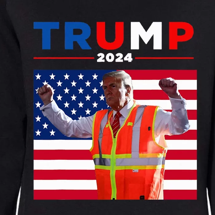 President Trump Garbage Truck Worker Vest Maga 2025 Womens California Wash Sweatshirt