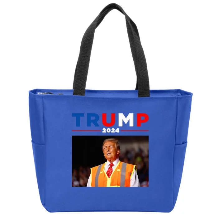 President Trump Garbage Truck Worker Vest Maga 2025 Zip Tote Bag