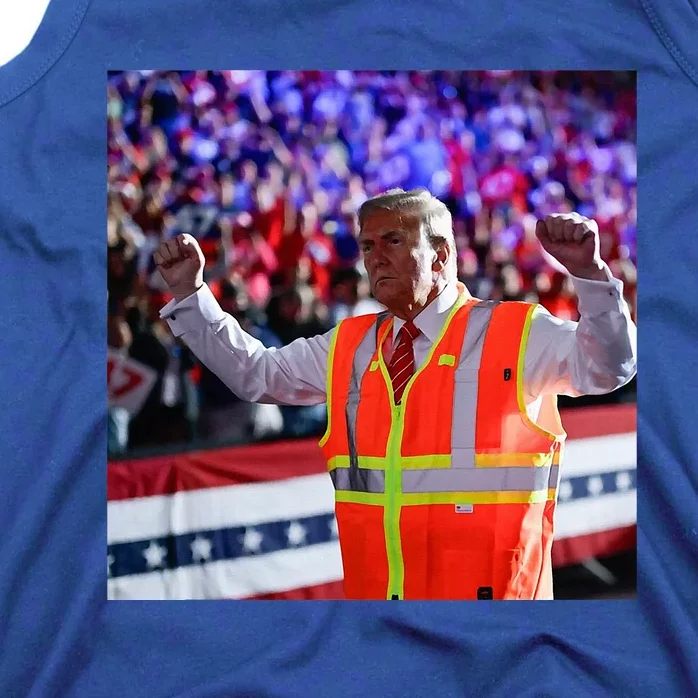 President Trump Garbage Truck Worker Vest Maga 2025 Tank Top