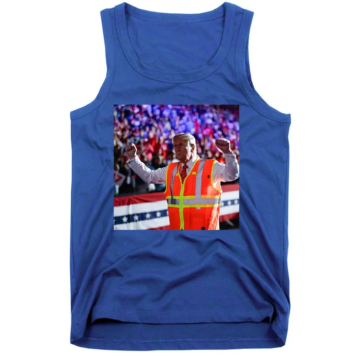 President Trump Garbage Truck Worker Vest Maga 2025 Tank Top