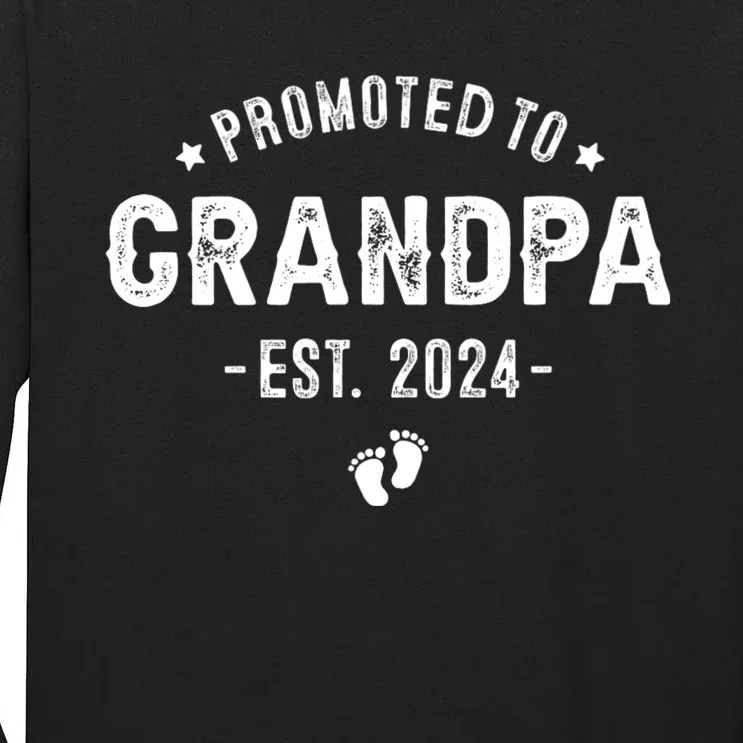 Promoted To Grandpa 2024 Soon To Be First Time Grandfather Tall Long Sleeve T-Shirt