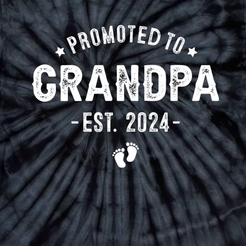 Promoted To Grandpa 2024 Soon To Be First Time Grandfather Tie-Dye T-Shirt