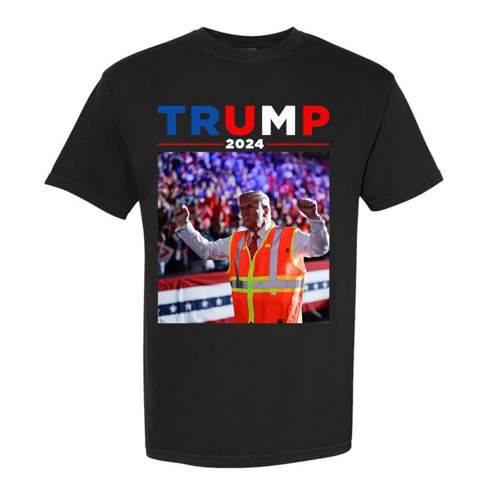 President Trump Garbage Truck Worker Vest Maga 2025 Garment-Dyed Heavyweight T-Shirt