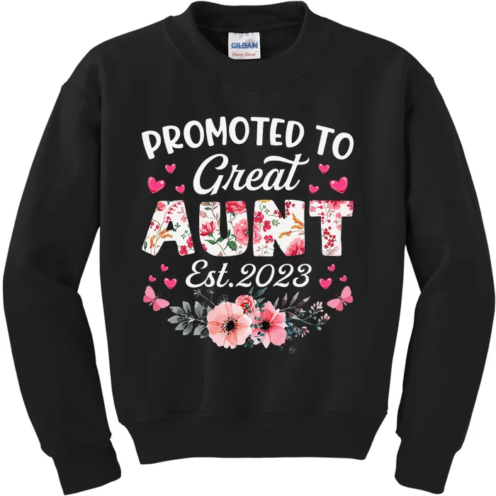 Promoted To Great Aunt Funny Pregnancy Mother's Day Kids Sweatshirt