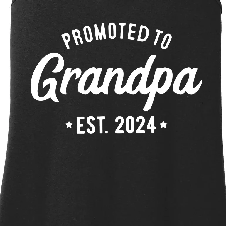 Promoted To Grandpa 2024 Soon To Be Grandfather New Grandpa Ladies Essential Tank