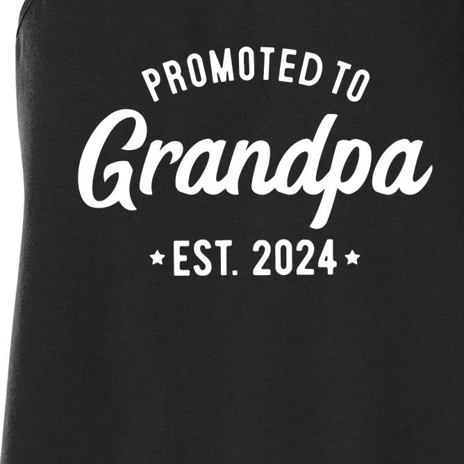 Promoted To Grandpa 2024 Soon To Be Grandfather New Grandpa Women's Racerback Tank