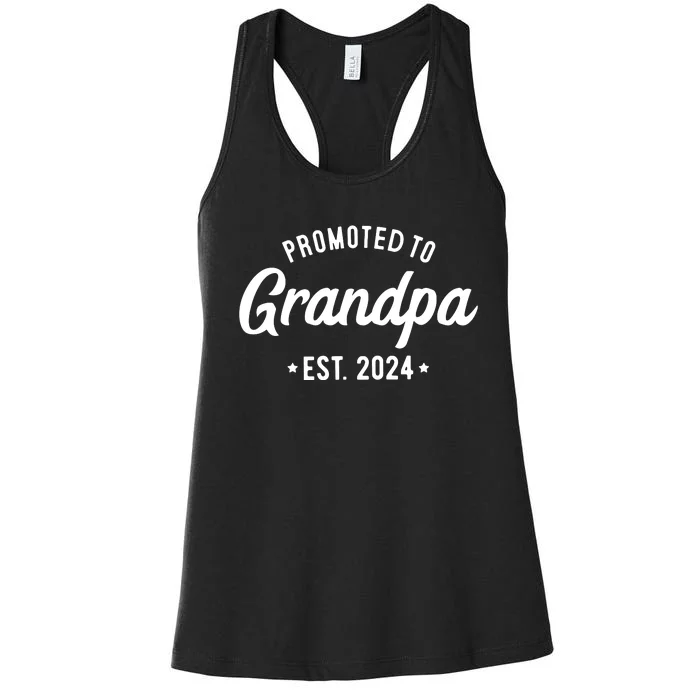 Promoted To Grandpa 2024 Soon To Be Grandfather New Grandpa Women's Racerback Tank