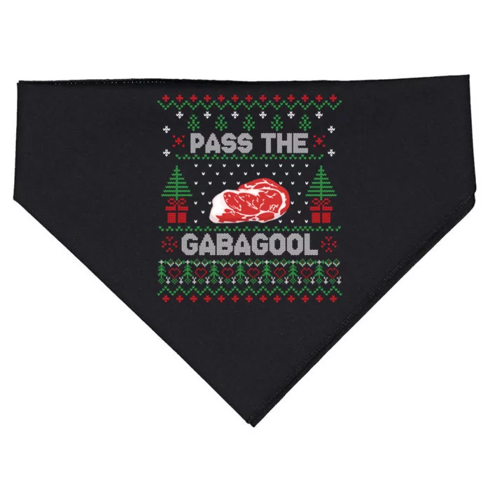 Pass The Gabagool Tacky Ugly Christmas Sweater For Women USA-Made Doggie Bandana