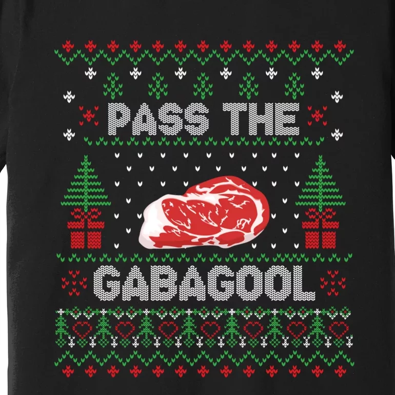 Pass The Gabagool Tacky Ugly Christmas Sweater For Women Premium T-Shirt