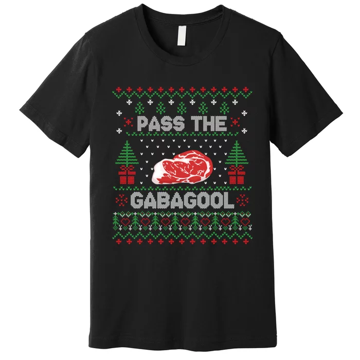 Pass The Gabagool Tacky Ugly Christmas Sweater For Women Premium T-Shirt