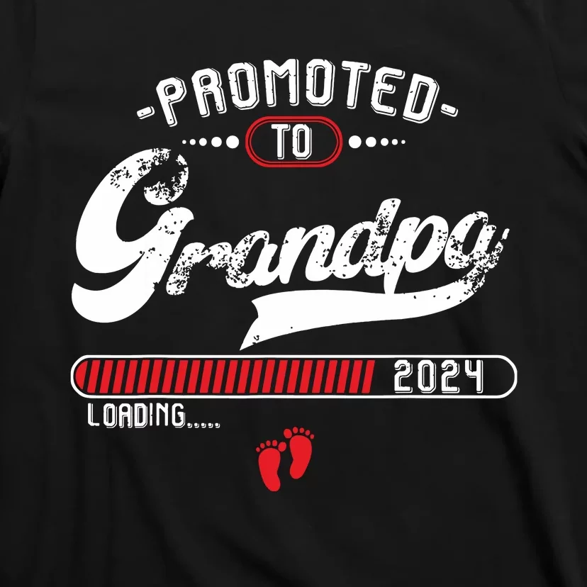 Promoted To Grandpa Est 2024 Loading Pregnancy Announcement T-Shirt