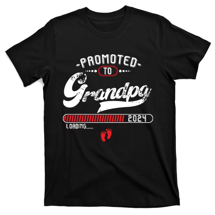 Promoted To Grandpa Est 2024 Loading Pregnancy Announcement T-Shirt