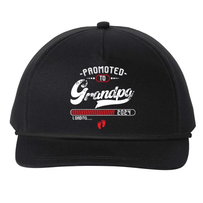 Promoted To Grandpa Est 2024 Loading Pregnancy Announcement Snapback Five-Panel Rope Hat