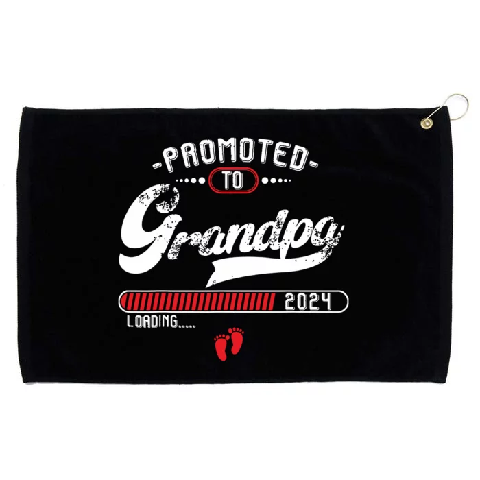 Promoted To Grandpa Est 2024 Loading Pregnancy Announcement Grommeted Golf Towel