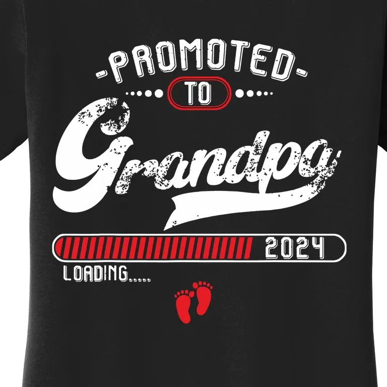 Promoted To Grandpa Est 2024 Loading Pregnancy Announcement Women's T-Shirt