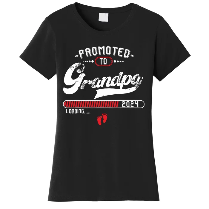 Promoted To Grandpa Est 2024 Loading Pregnancy Announcement Women's T-Shirt