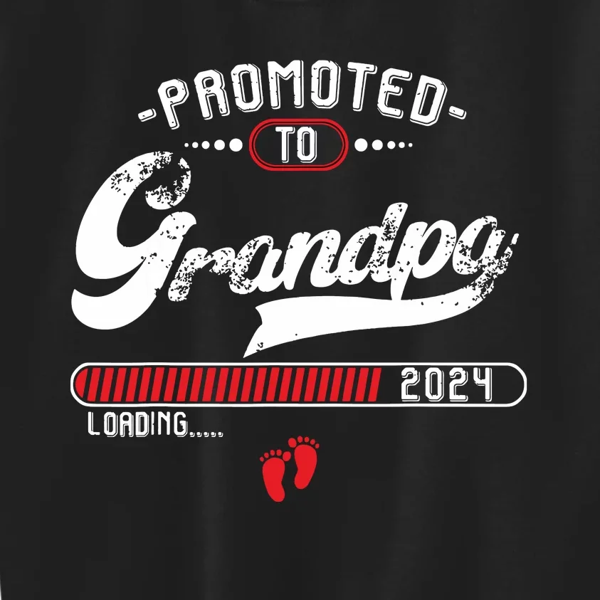 Promoted To Grandpa Est 2024 Loading Pregnancy Announcement Kids Sweatshirt