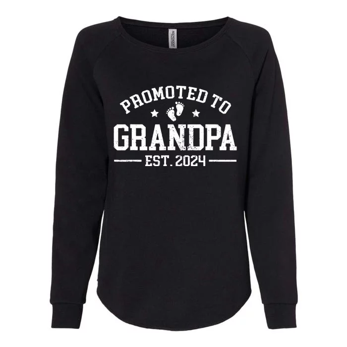 Promoted To Grandpa Est 2024 Grandparents Baby Announcement Womens California Wash Sweatshirt