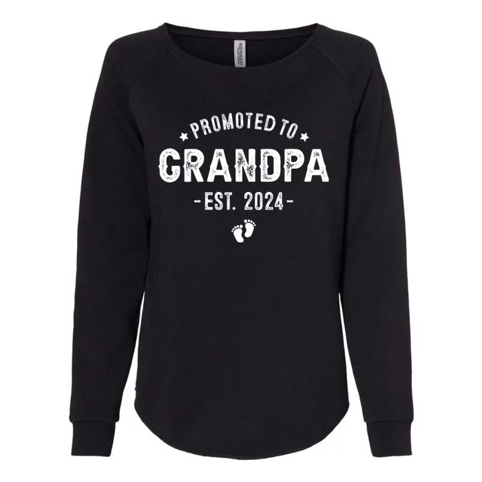 Promoted To Grandpa 2024 Soon To Be First Time Grandfather Womens California Wash Sweatshirt